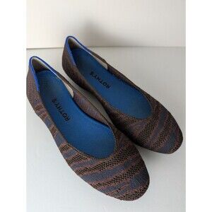 Rothy's Shoes Sapphire Zebra Square Toe Ballet Flat Size 7.5 US Women's Comfort
